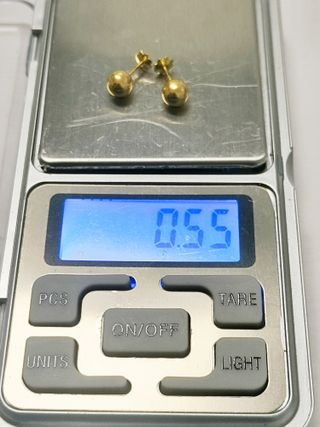 Dos pares de Pendientes Oro 18k Bolas