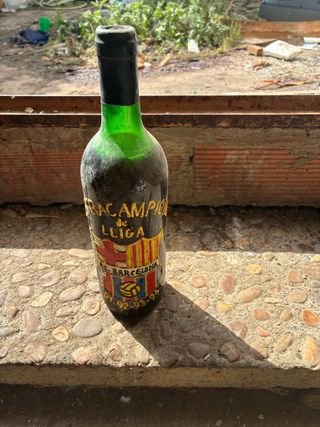 Botella Vino FC Barcelona Tetracampeones