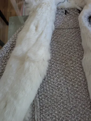 Chaqueta Zara pelo auténtico beige/blanco