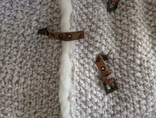 Chaqueta Zara pelo auténtico beige/blanco