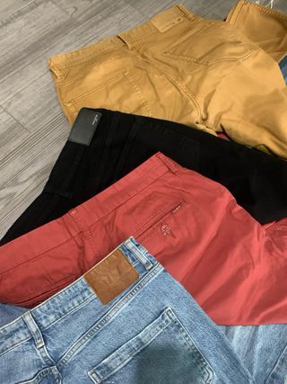 4 pantalones hombre T.42 Zara, Lefties, Pull&Bear