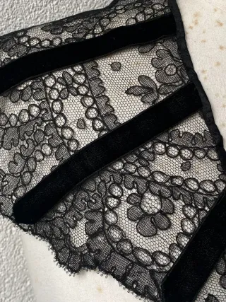 Cuello victoriano de encaje negro SXIX-XX