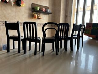 Percheros Forma Sillas Negras Plástico