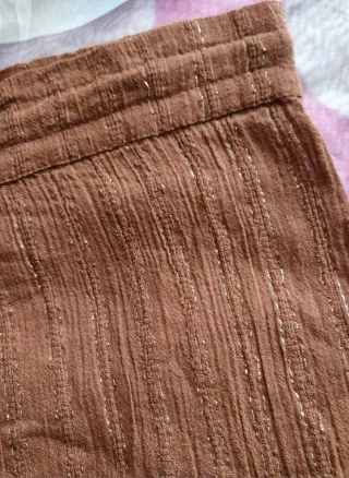 Pantaloni donna marrone con righe