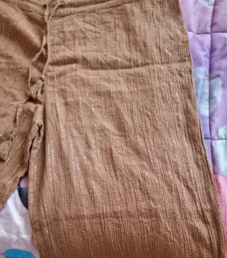 Pantaloni donna marrone con righe