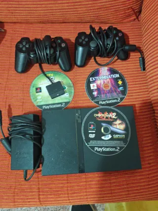 Pack PS2 Slim Negra + Juegos y Mandos