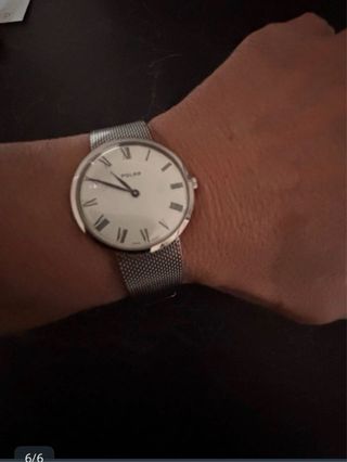 Reloj Polar Acero y Blanco