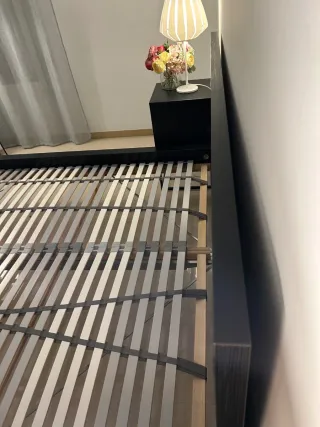 Cama IKEA MALM 160x200 Negra + somier + colchón