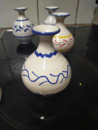 Conjunto 4 jarrones cerámica