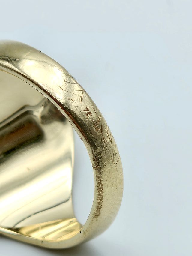 Anillo de Oro 18K, Indio, Cacique, 8,02gr, T-22