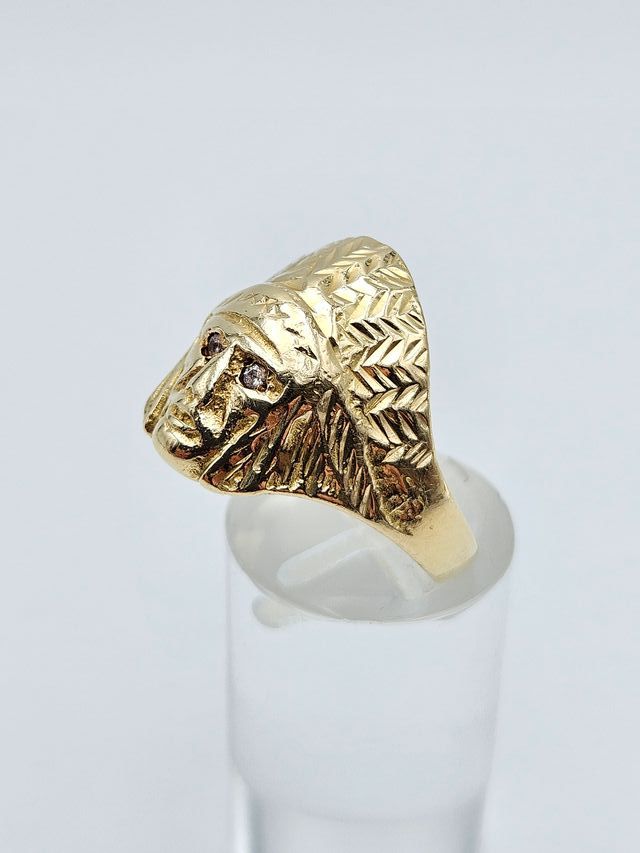Anillo de Oro 18K, Indio, Cacique, 8,02gr, T-22
