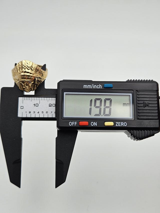 Anillo de Oro 18K, Indio, Cacique, 8,02gr, T-22