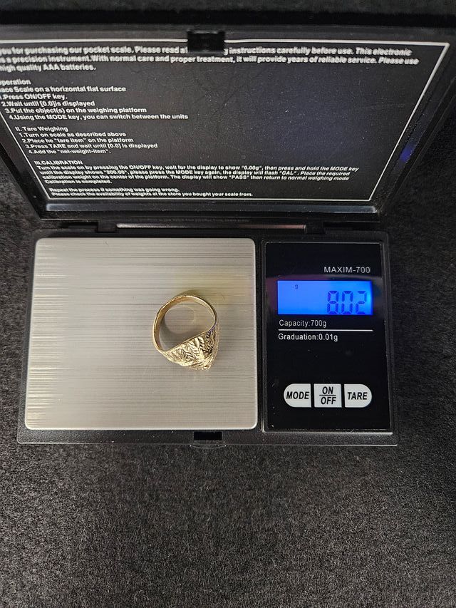 Anillo de Oro 18K, Indio, Cacique, 8,02gr, T-22