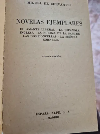 NOVELAS EJEMPLARES DE MIGUEL DE CERVANTES