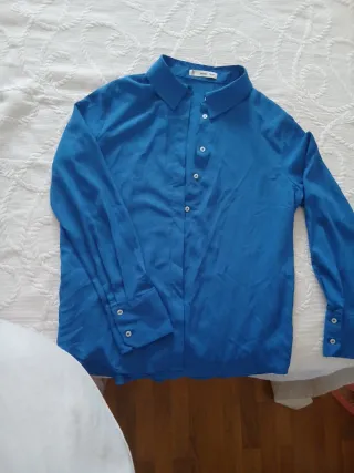 Camisa Mango Azul Talla L