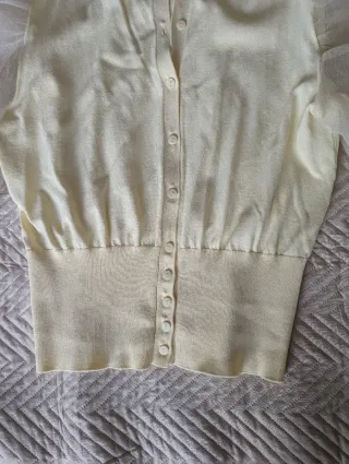 Blusa Zara manga transparente amarilla