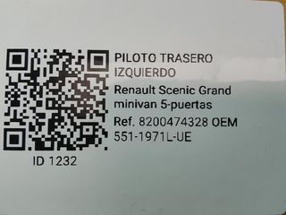 Piloto tras izq 551-1971l-ue renault scenic - 1232