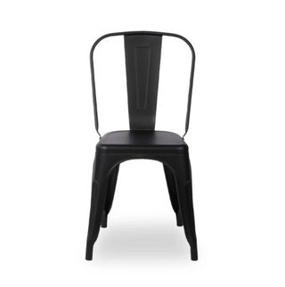 Silla de bar negra estilo Tolix