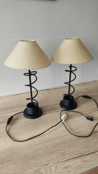 2 Lámparas Mesa Vintage Espiral