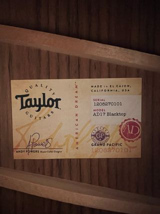 Guitarra Taylor AD17 Blacktop IMPOLUTA Made in USA