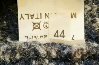 Cappotto lana bouclé tg.44 blu/grigio