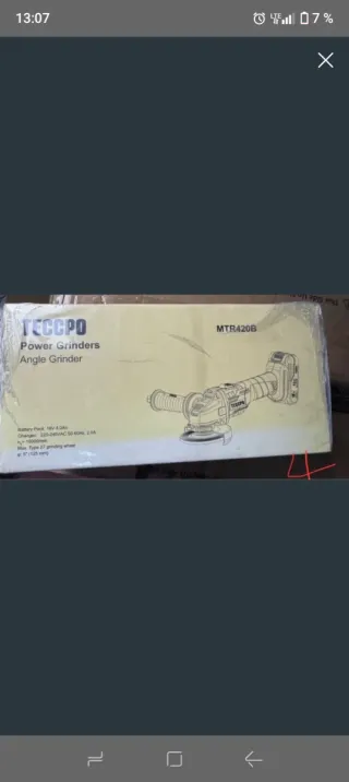 Amoladora Angular 18V batería 4.0 ah tecppo