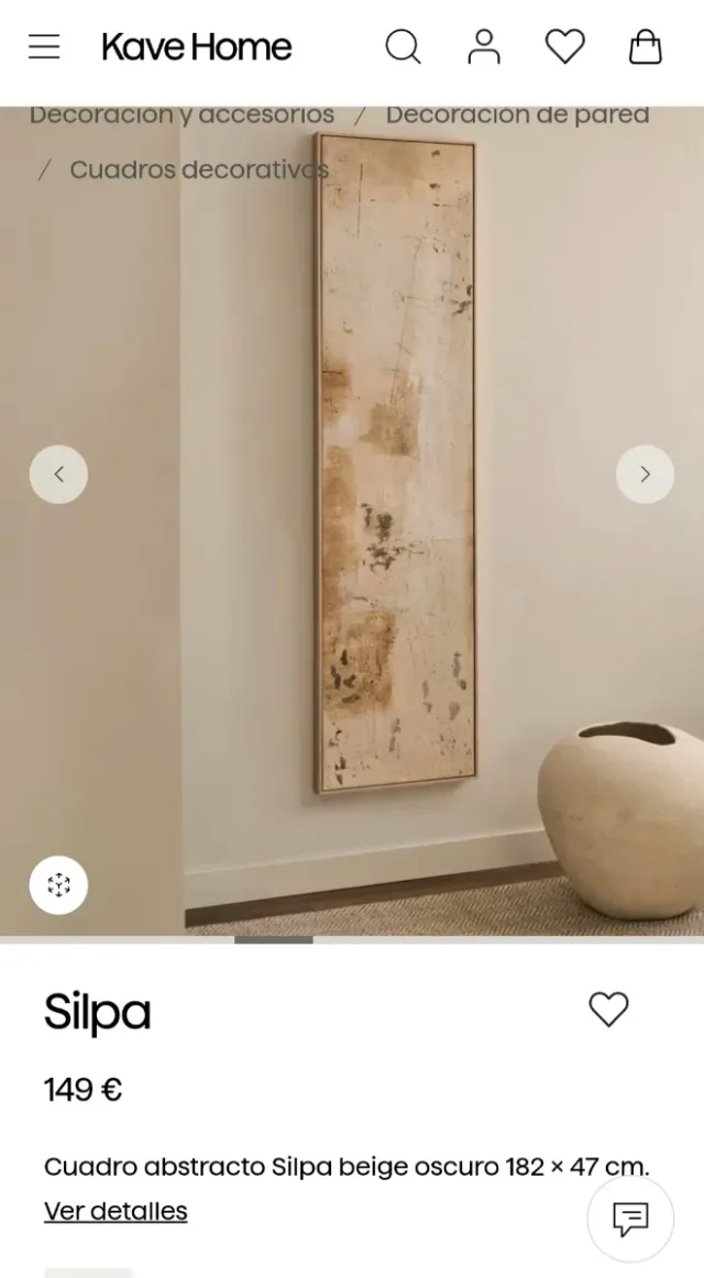 Cuadro abstracto Silpa Kave Home beige