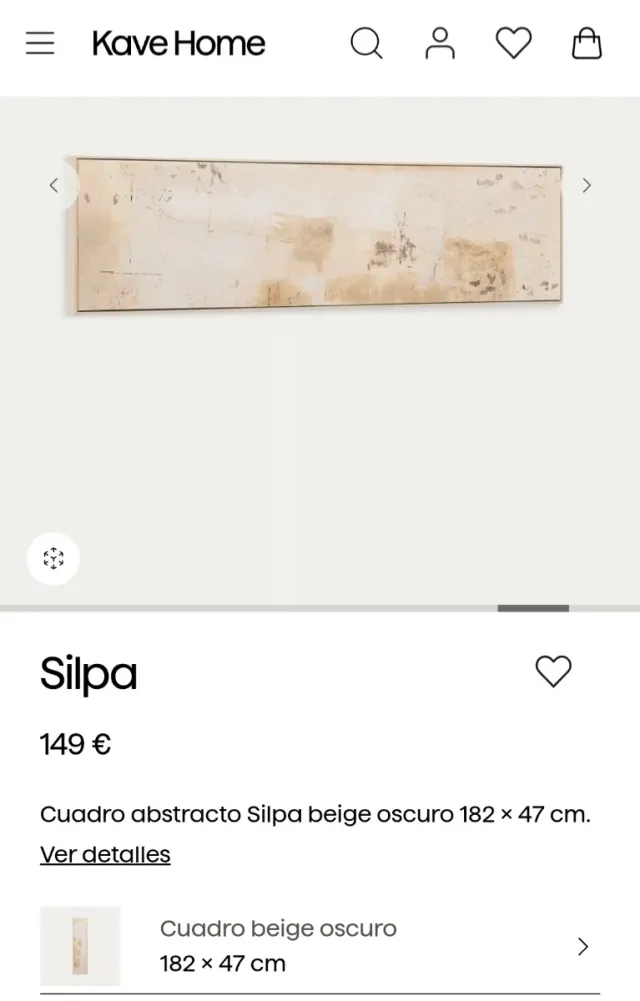 Cuadro abstracto Silpa Kave Home beige
