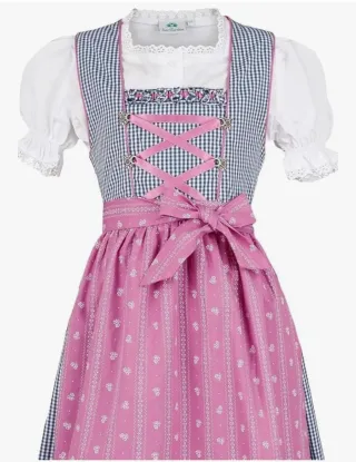 Isar Trachten Dirndl Niña Rosa/Azul