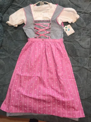 Isar Trachten Dirndl Niña Rosa/Azul