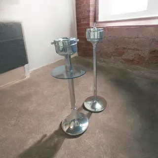 Ceniceros vintage de metal y metacrilato