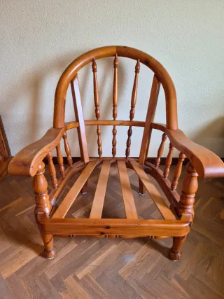 Butaca madera provenzal estampado floral