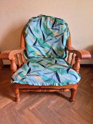 Butaca madera provenzal estampado floral