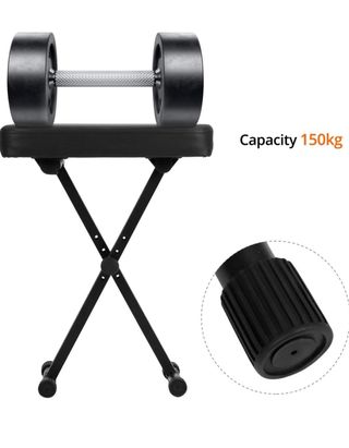 Banqueta Plegable Ajustable Negra