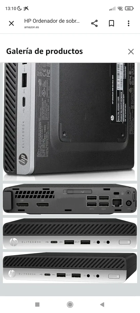 HP EliteDesk Mini PC Negro afbeelding 2