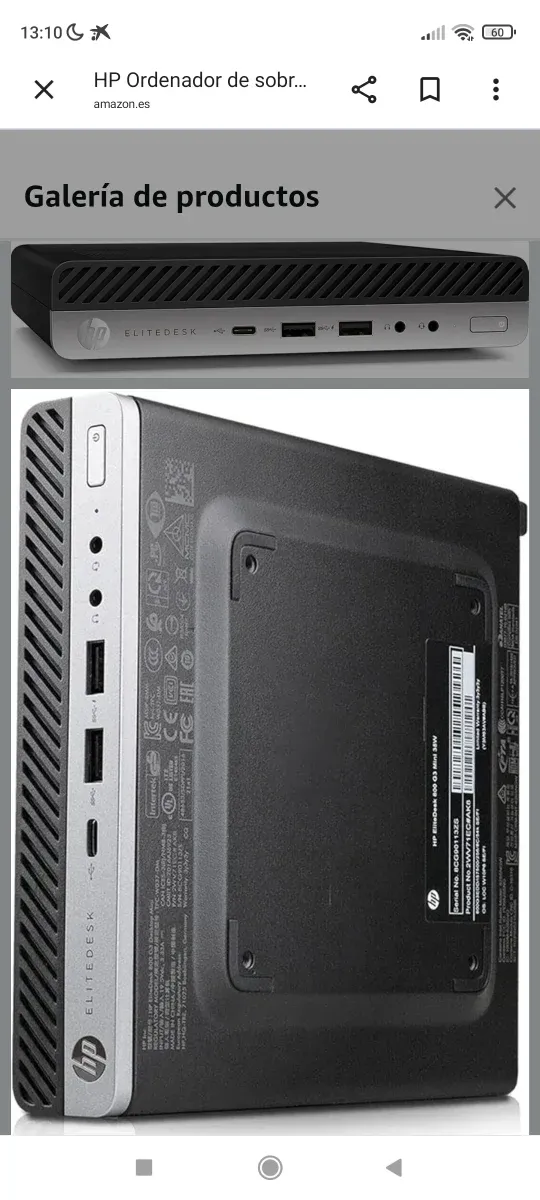 HP EliteDesk Mini PC Negro afbeelding 3