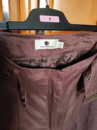 Pantalón lino marrón