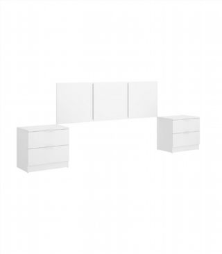 Cabecero y 2 Mesitas. Blanco