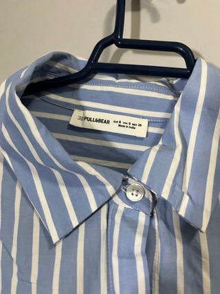 Camisa Rayas Azul y Blanca
