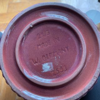 Maceta de cerámica vintage color rosa y dorado