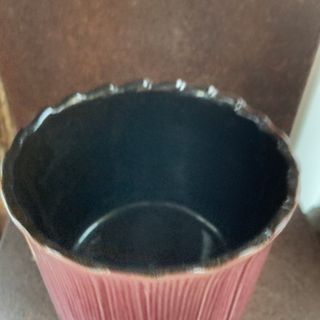 Maceta de cerámica vintage color rosa y dorado