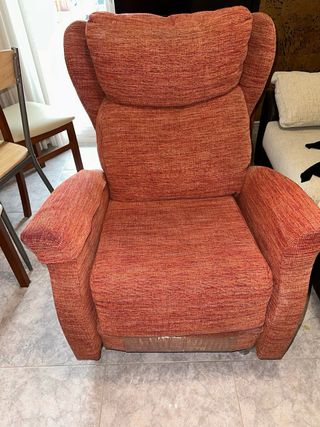 Poltrona Relax Reclinabile in Tessuto Arancione/Rosso