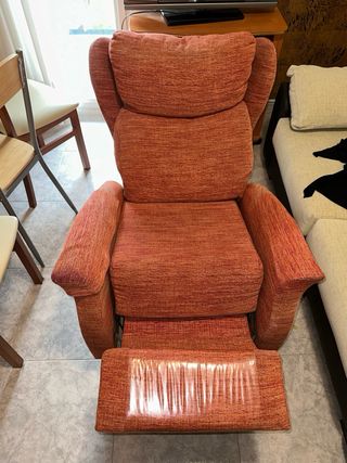 Poltrona Relax Reclinabile in Tessuto Arancione/Rosso