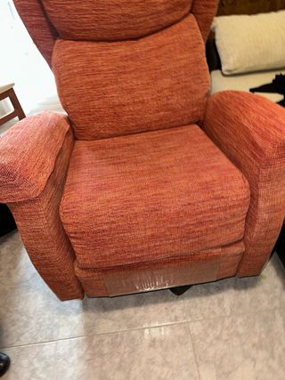 Poltrona Relax Reclinabile in Tessuto Arancione/Rosso