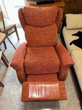 Poltrona Relax Reclinabile in Tessuto Arancione/Rosso