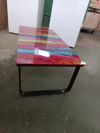 Mesa de centro cristal multicolor