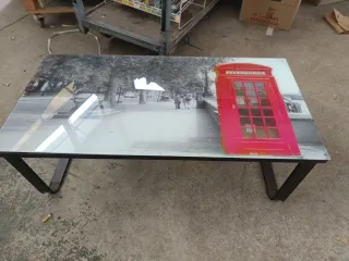 Mesa de centro cristal multicolor