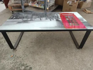 Mesa de centro cristal multicolor