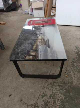 Mesa de centro cristal multicolor