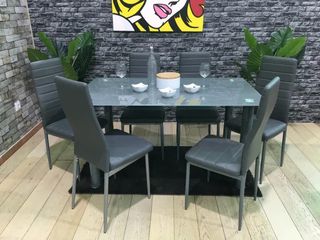 OFERTON DE MESA DE CRISTAL TEMPLADO + 6 SILLAS